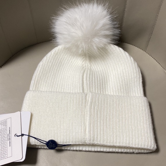 Moncler White Pom-Pom Beanie - Picture 2 of 3